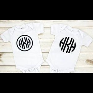 Monogrammed onesies please visit link on page